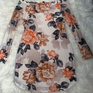 White Off the Shoulder Floral dress